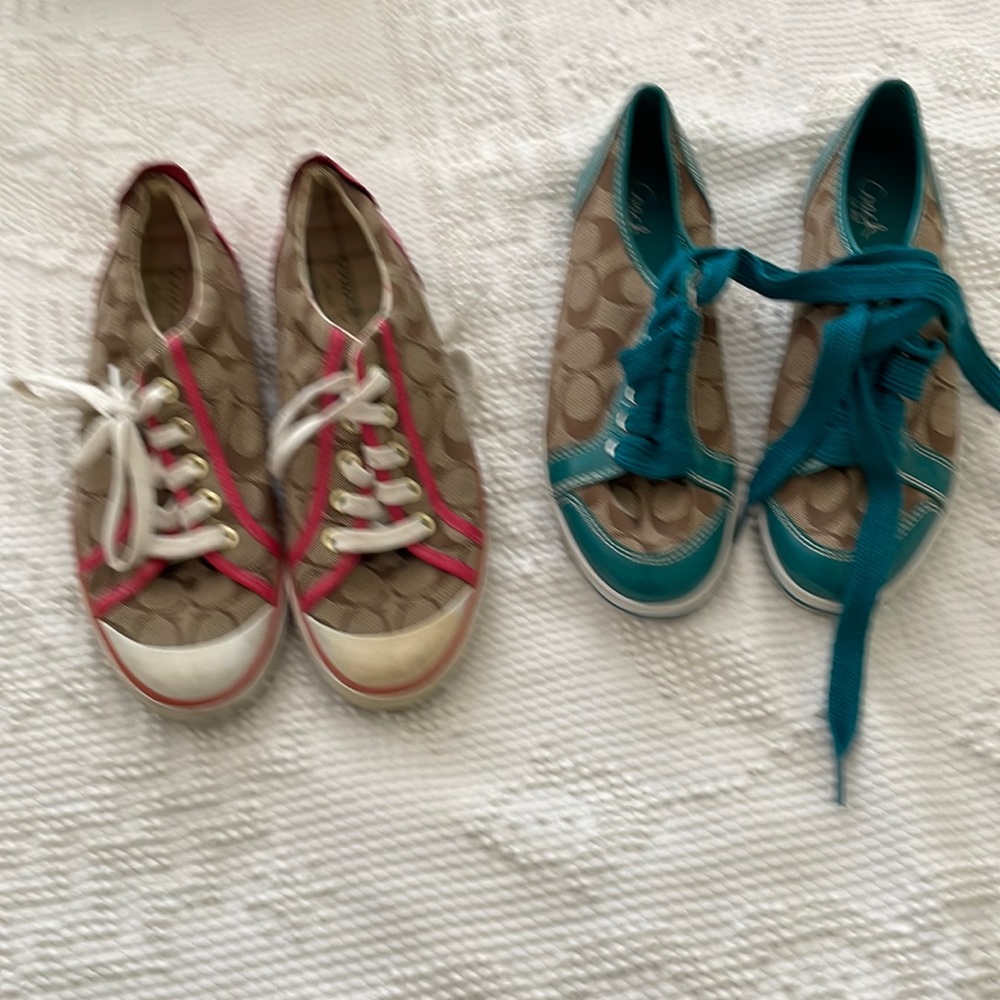 2 pairs coach shoes